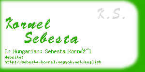 kornel sebesta business card